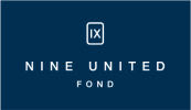 Nine United Logo blå baggrund